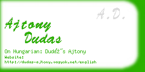 ajtony dudas business card